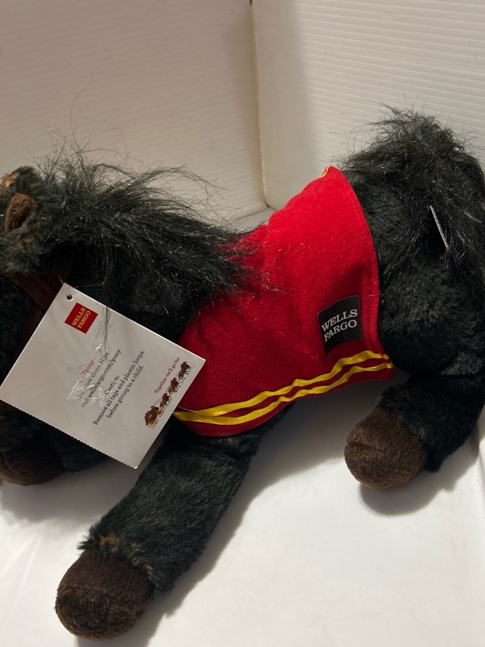 Wells Fargo Black Pony Plush with Red Saddle Blanket